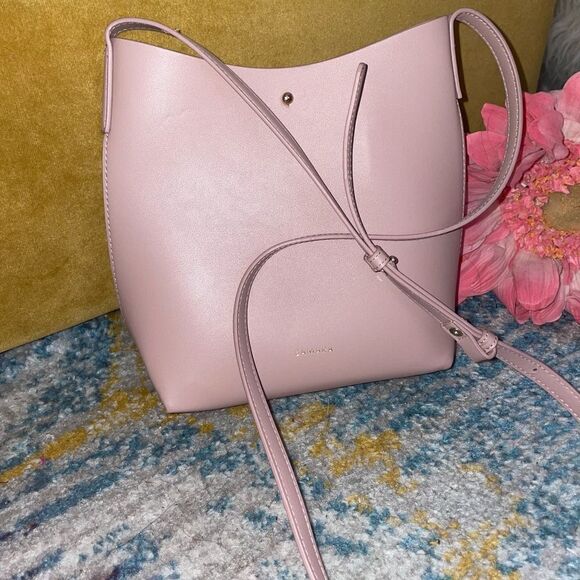 Samara Vegan Leather “Peony” Shoulder Bag Blush - Picture 3 of 7
